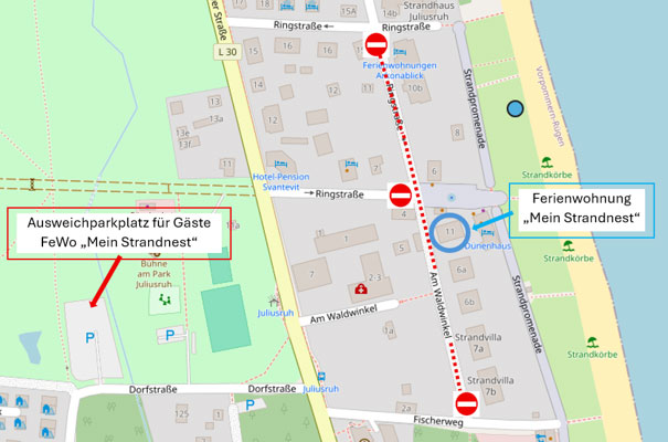 Anfahrt Straßensperrung